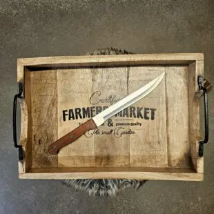 Kolstålskniv trähandtag - 7" Trancheringskniv / Slicing knife
