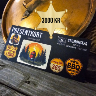 Presentkort BBQmonster 3000 kronor Perfekta presenten till livsnjutaren och matlagaren Vad köper man till livsnjutaren som redan har allt?