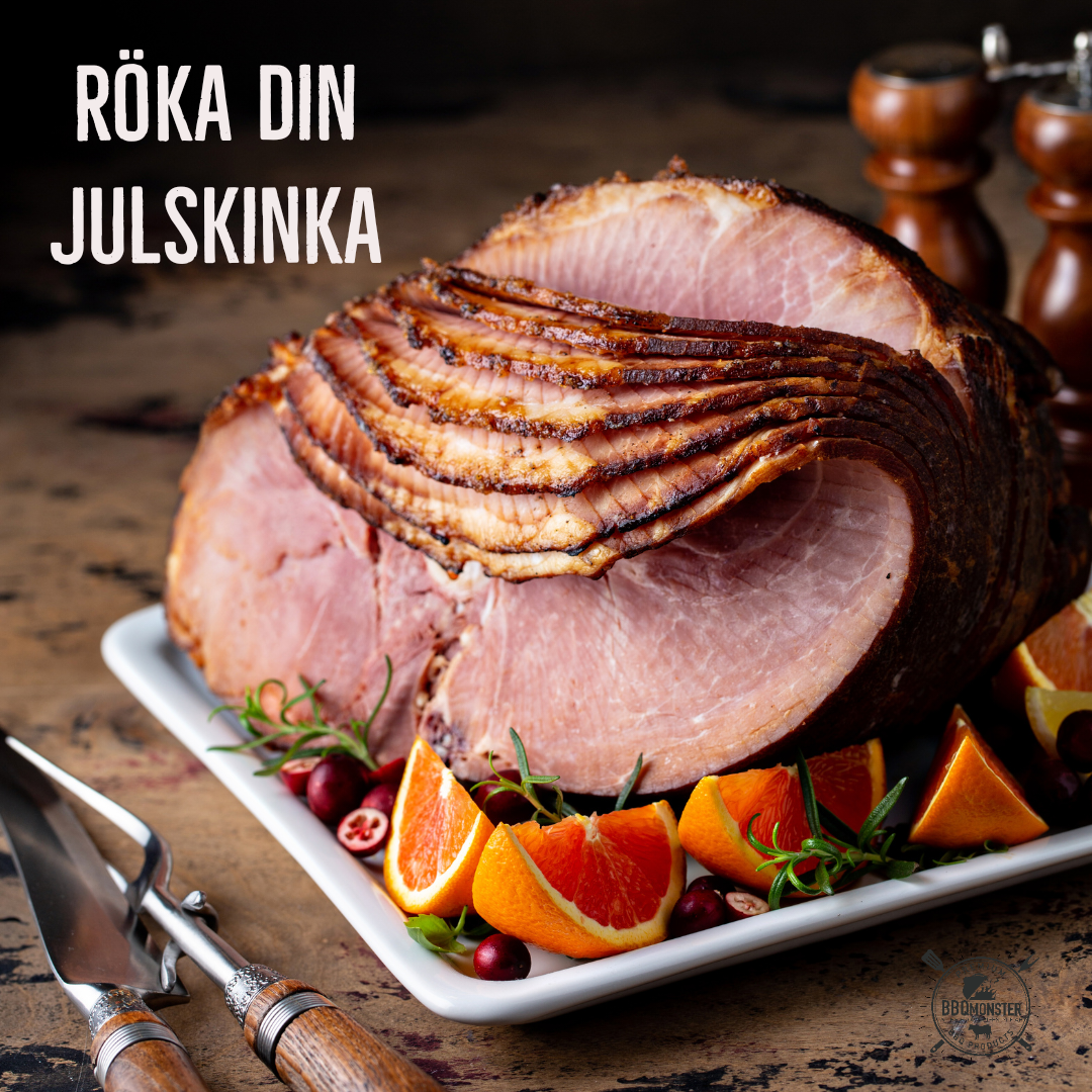 Julskinka från grillen rök din egen julskinka Julbord från grillen tips och råd från BBQmonster julskinka julrevben jullribs och julköttbullar julskinka med julrub