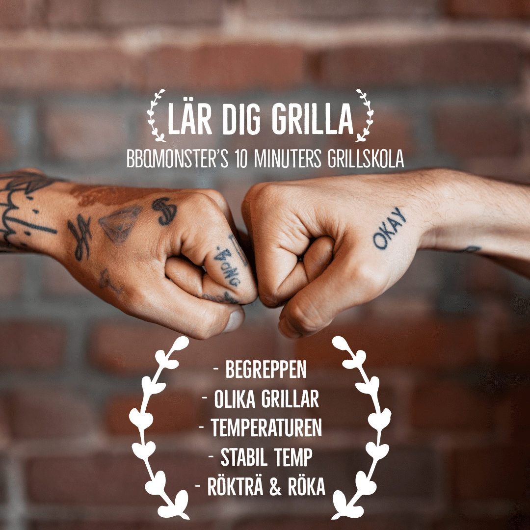 BBQMonsters snabba grillskola lär dig grilla och köra bbq genom att lära dig grunderna kring temperaturer och stabil glöd mm