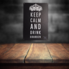 Plåtskylt / Tin sign med budskapet: keep calm and drink bourbon. Given i baren, mancave eller uteköket Skylt för kök, utekök, grillhörna, BBQ, Bar, Mancave Dekorera din favoritplats med skyltar och metalltavlor En tavla med de bevingade orden "Keep calm and drink bourbon" Ja, det är ju gott, så varför inte? En perfekt skylt att hänga baren eller favoritplatsen. Tavlor i metall och plåtskyltar? BBQmonster har en häftig samling tavlor och skyltar i metall som kan vara den perfekta presenten eller tillbehöret till presenten som gör pricken över i:et, eller "the prick over the eye" som man säger i Amerikat... Metalltavlor för grill och BBQ är efterfrågade dekorer till utekök, mancaves och grillhörnor och med BBQmonsters uppsättning är chansen god att du hittar en skylt som passar just dig eller den person du skall köpa presenten till. Ett presenttips kan vara att om du köper låt säga ett paket spanska ginglas att då komplettera med en skylt som förstärker budskapet. Samma sak kan appliceras Ölglas, Kamados osv. Livsnjutare, Foodies och grillare är ofta glada för både god mat och god dryck. Därför kretsar många av dessa vintage skyltar och metalltavlor på tema Mat, såsom recepttavlor (för exempelvis Pulled pork, Revben / Ribs och Brisket). Eller Dryck (whisky, bourbon, beer, öl, IPA, Cider, Stout och inte minst modedrycken GIN). Tavlorna i metall finns i ett antal olika format, men där det vanligaste är måtten 20 x 30 (stående) cm eller 30 x 20 (liggande). Det finns även ett par större modeller (bland annat runda). Skyltarna har en vikt kant så inga vassa kanter existerar. Hörnen är försedda med hål (på det fyrkantiga tavlorna) där du enkelt med två eller fyra spik eller skruvar fäster upp tavlan på underlaget. Du kan även använda dubbelhäftande tejp om det passar bättre mot underlaget. Keep calm and drink Bourbon! Du hittar alla tavlor och skyltar under kategorin Tavlor metall (www.bbqmonster.se/produkt-kategori/tavlor/)